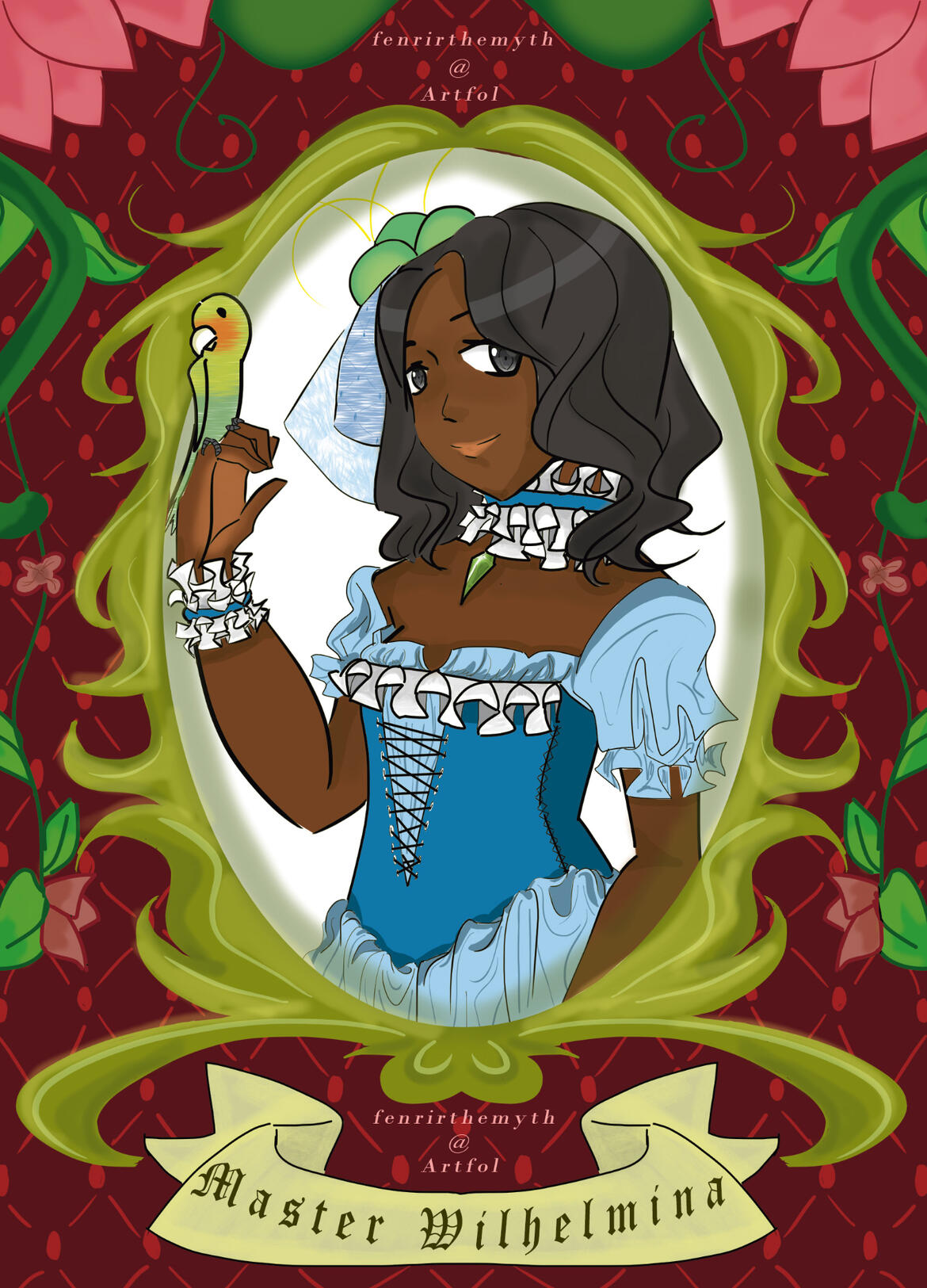 A painting of Wilhelmina, fenrirthemyth's original character.